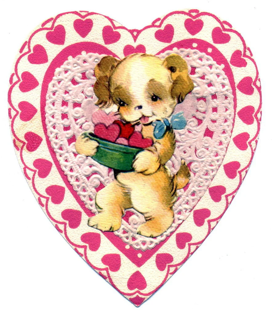 Vintage Valentine Dog 